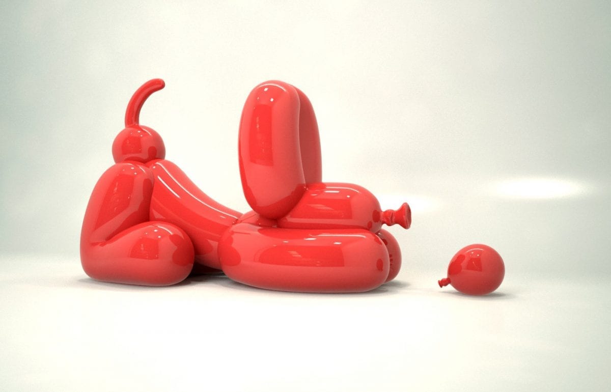 Popek Happy dog balloon sculpture